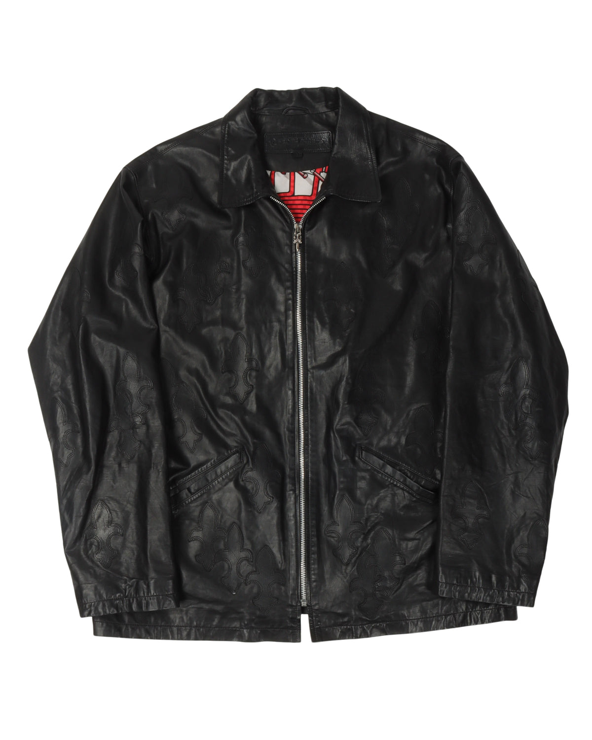 Hermes Lined Leather Fleur Patch Blouson