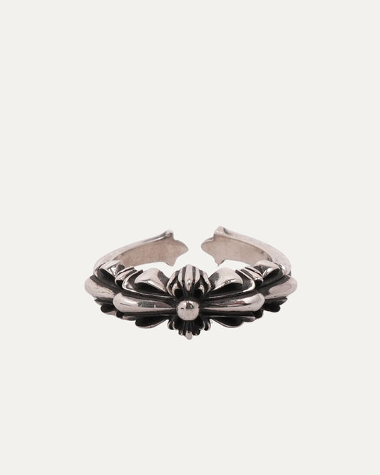 Mini Double Floral Cross Ring
