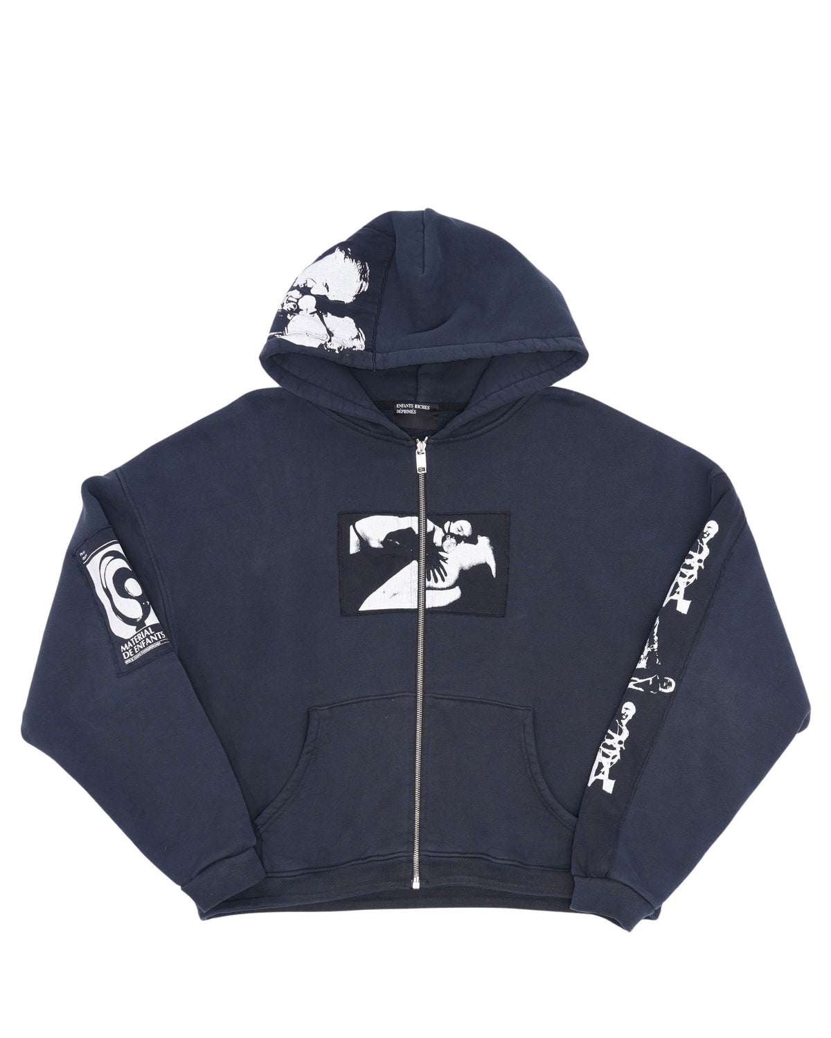 Patch Work Zip Up Hoodie