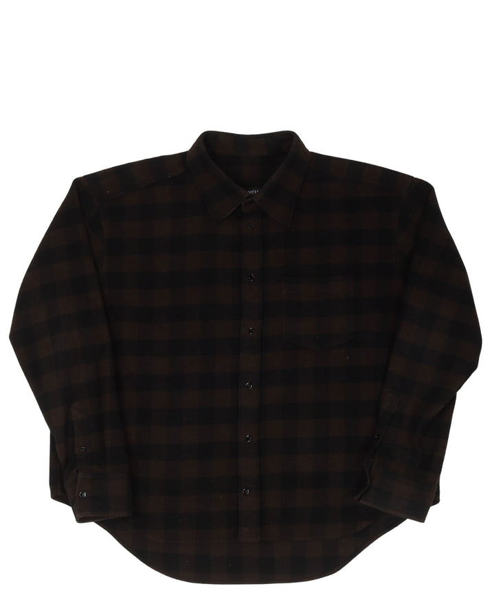 Padded Shoulder Flannel Shirt