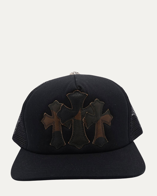 Camouflage Cemetery Cross Patch Trucker Hat