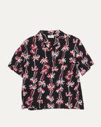 Palm Tree Print Camp Collar Shirt