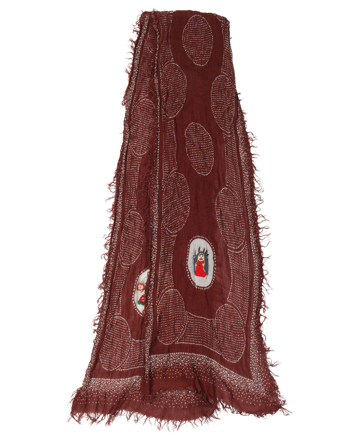 Virgin Mary Yarn Applique Scarf