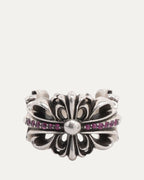 Pink Sapphire Double Floral Cross Ring