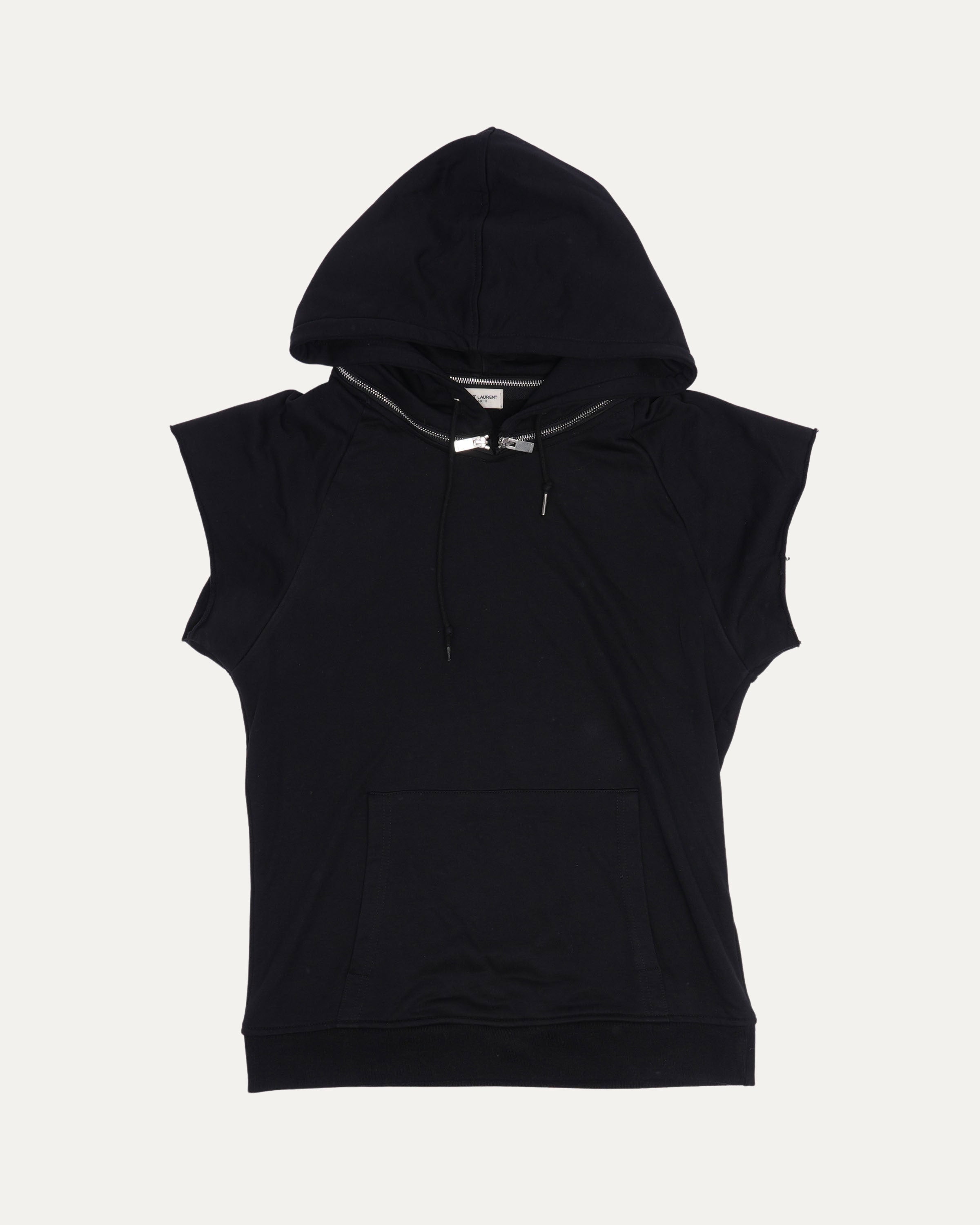 Zipper Hood Sleeveless Hoodie