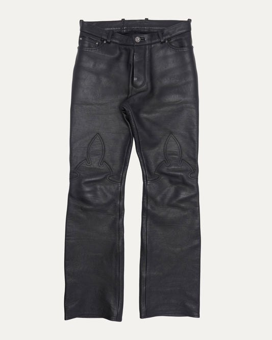 Leather Fleur Knee Pants