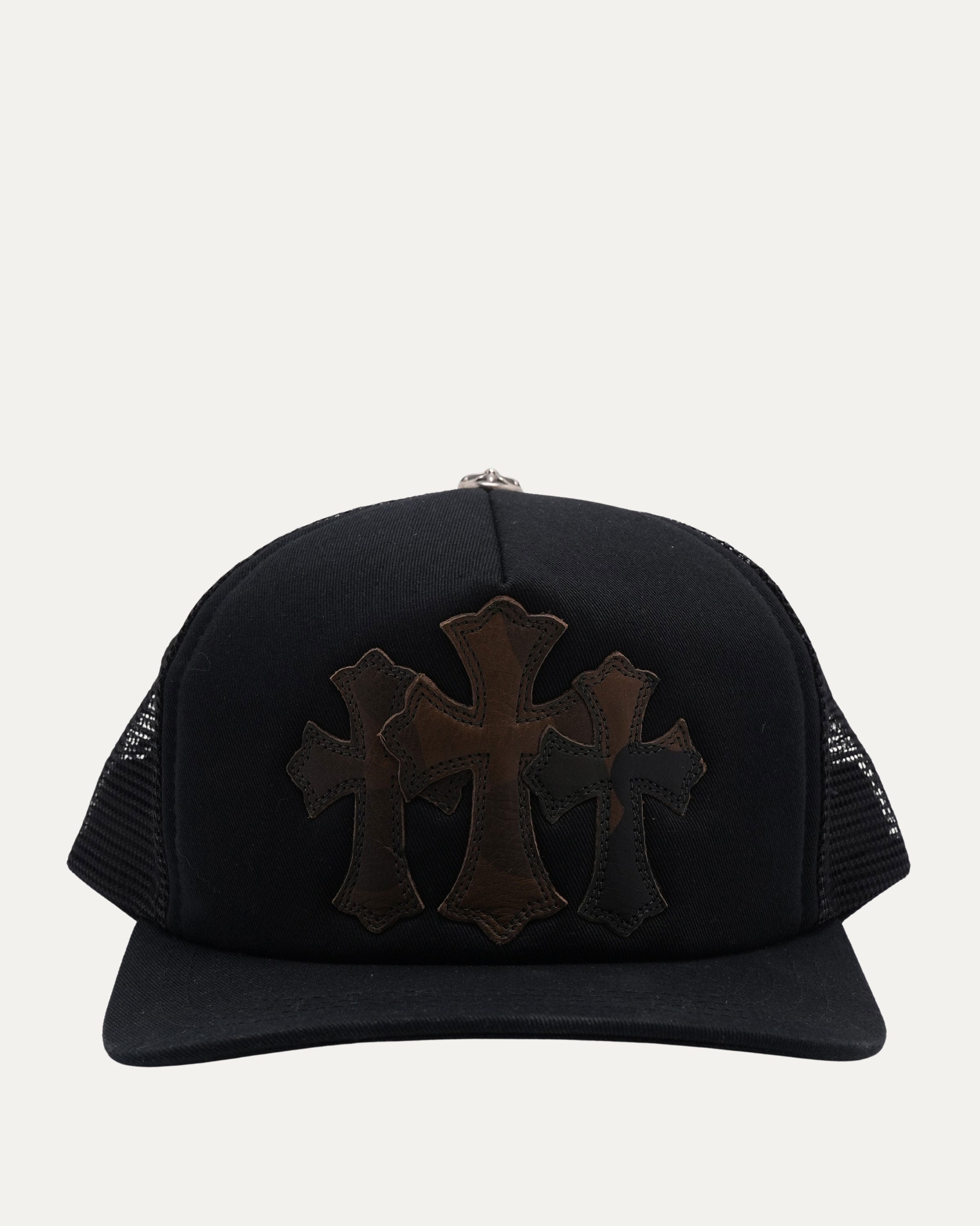 Chrome Hearts Camouflage Cemetery Cross Patch Trucker Hat – Justin