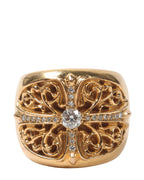 22k Gold & Diamond Oval Cross Ring