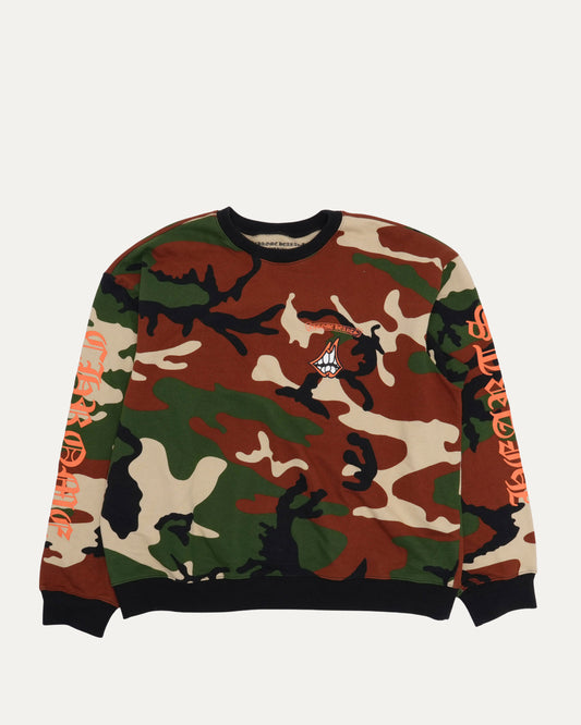 Camouflage Matty Boy Caution Crewneck Sweatshirt
