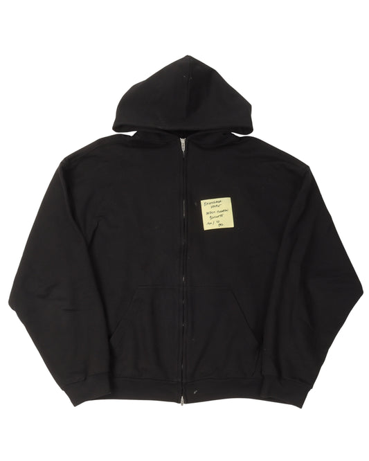 Sticky Note Zip Up Hoodie