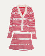 Striped Knit Sweater Skirt Set