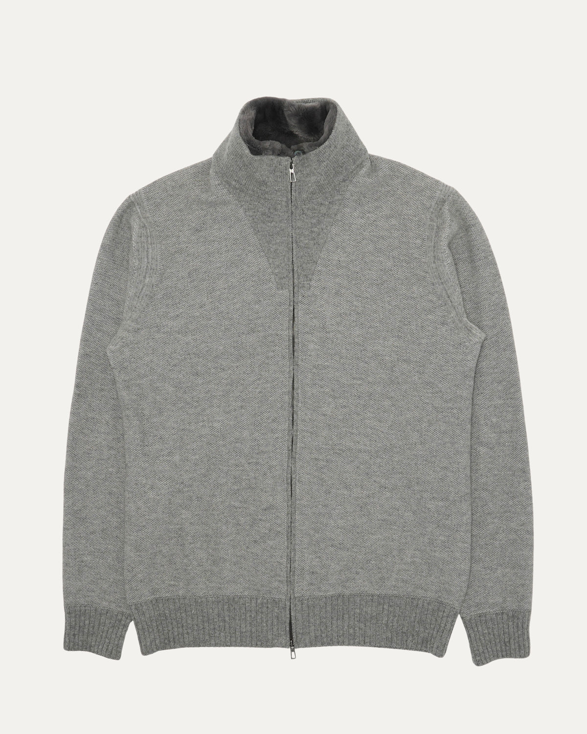 Shearling Zip Up Sweater
