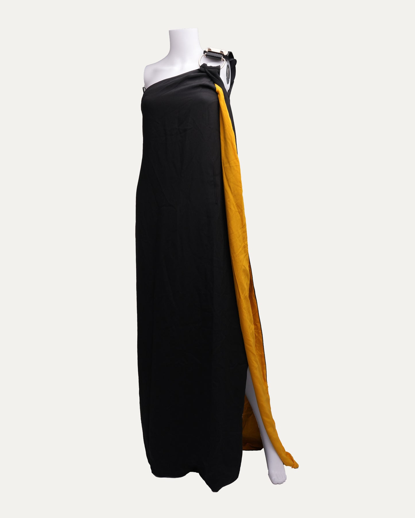 SS 2008 Single Shoulder Dress With Yellow Lining