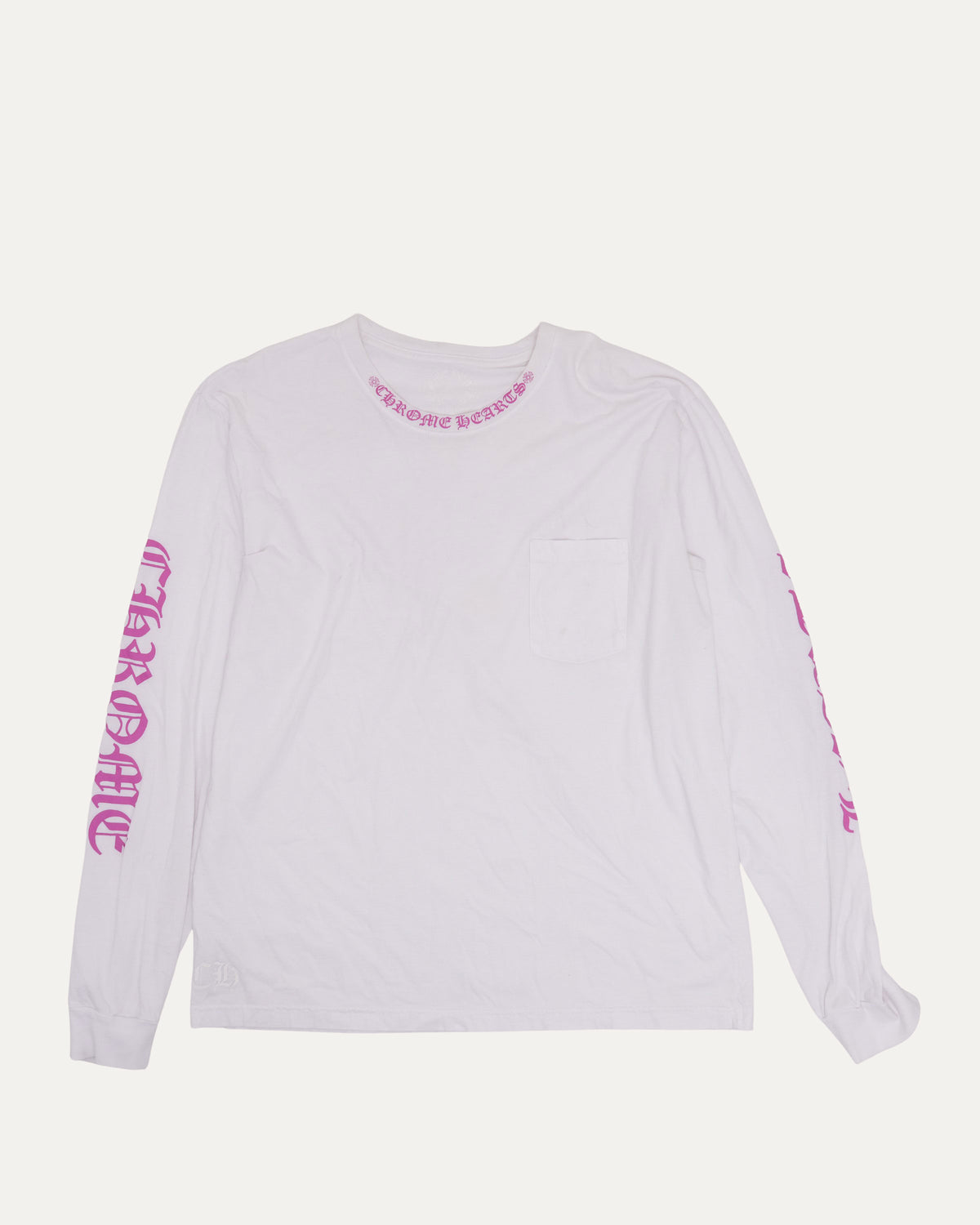 Neck Logo Long Sleeve Pocket T-Shirt