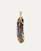 Silver Gold Feather and Talon Pendant