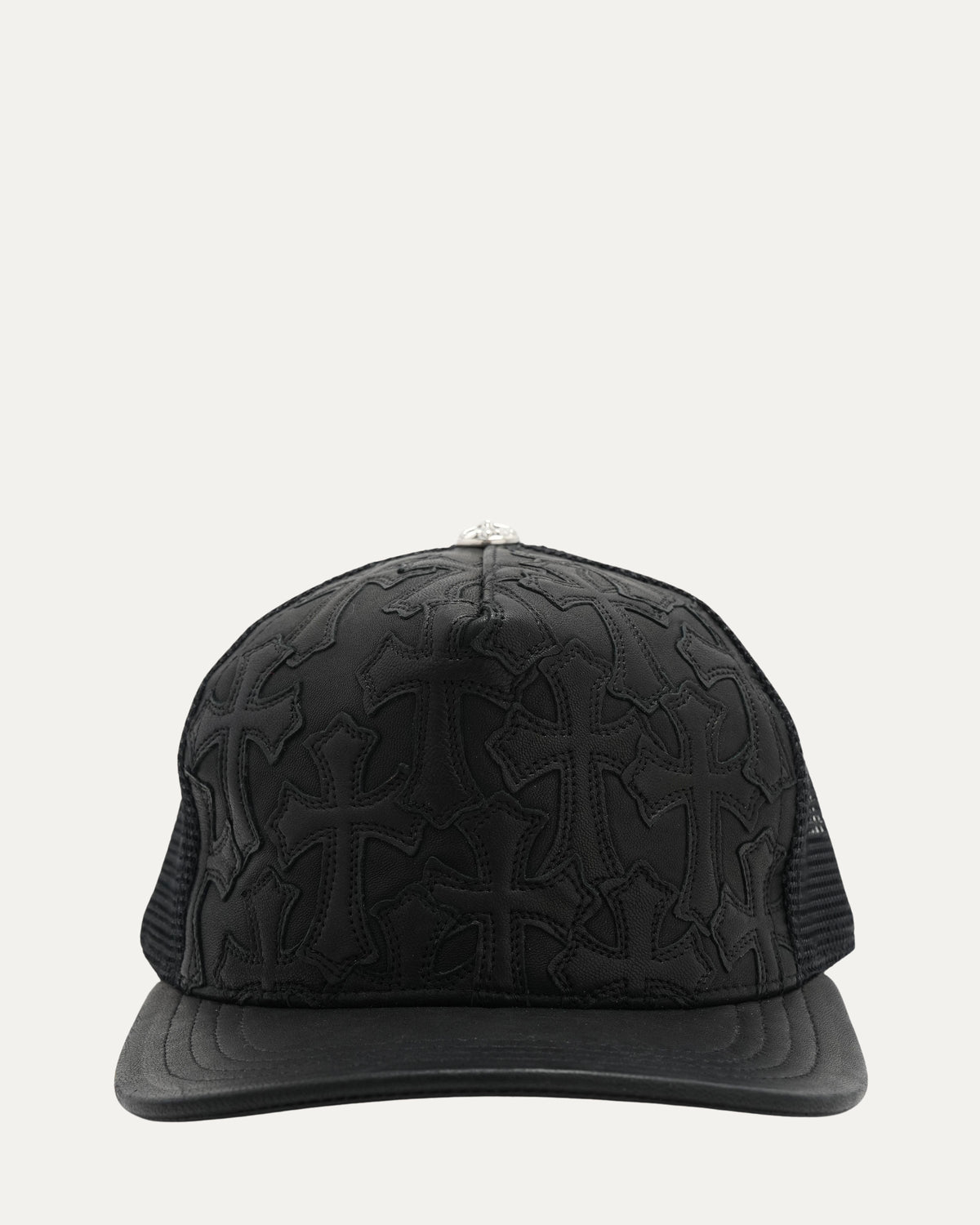 Leather Cross Patch Trucker Hat