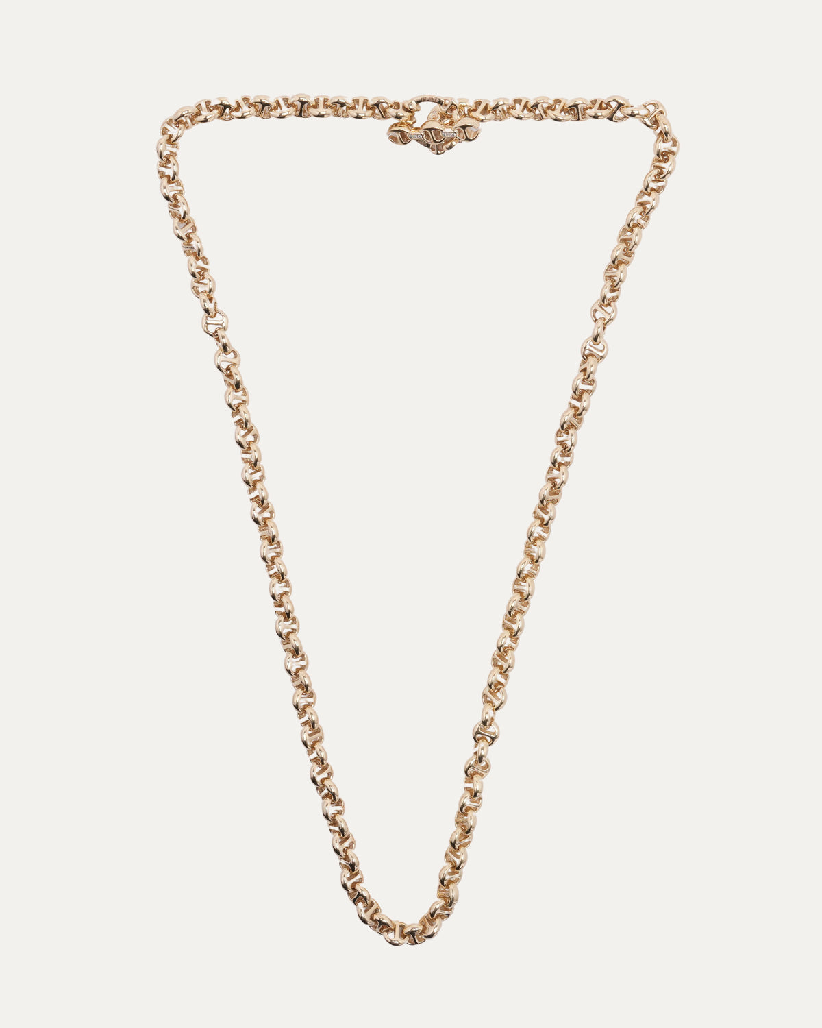 5MM 18k Yellow Gold Open-Link Necklace w/ Diamond Toggle