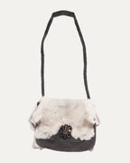 Fleur Embellished Fur Leather Messenger Bag