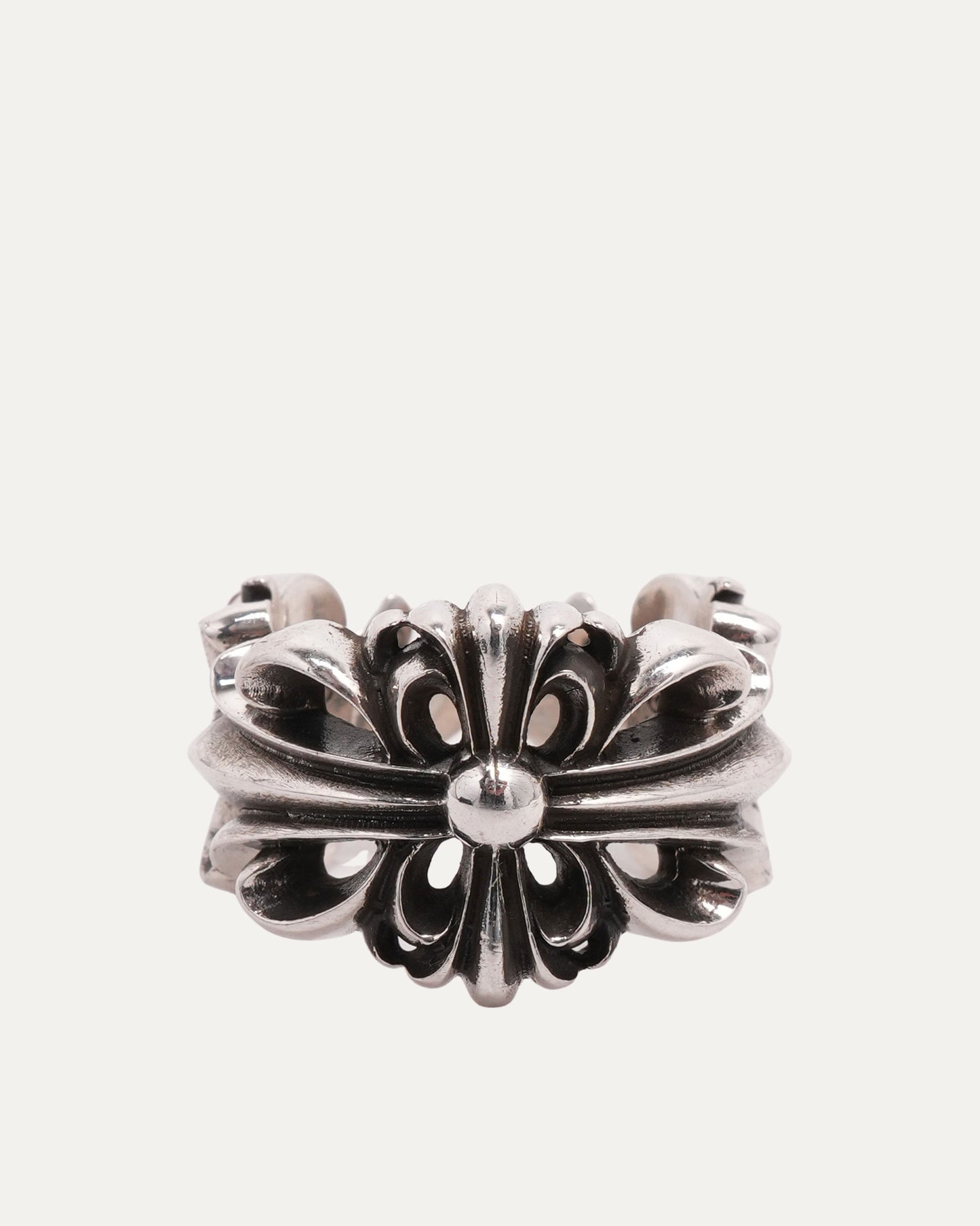 Double Floral Cross Ring