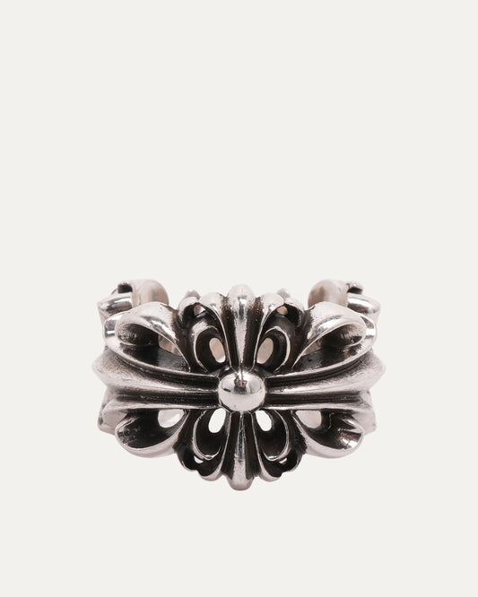 Double Floral Cross Ring