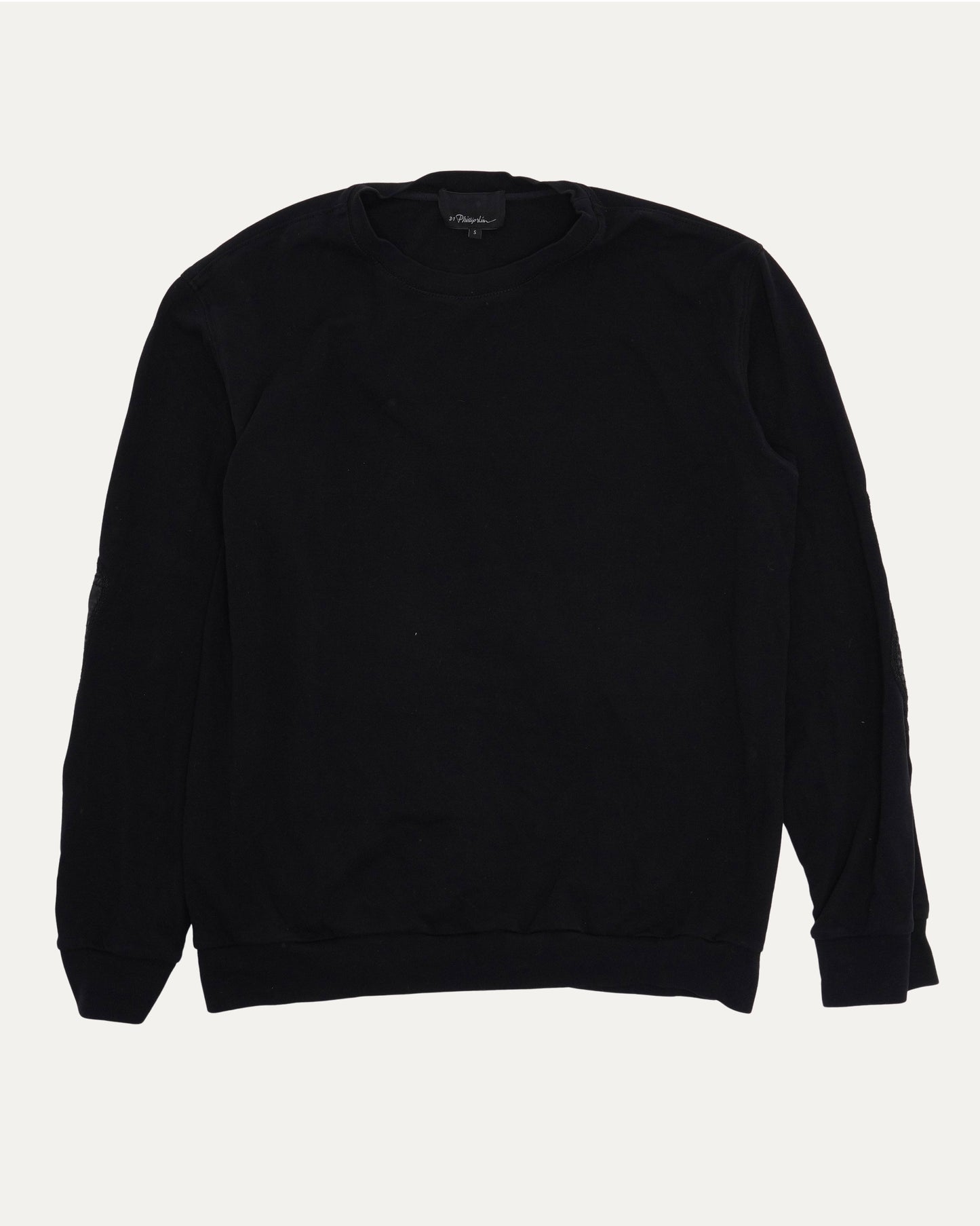 Textured Elbow Patch Crewneck Sweatshirt