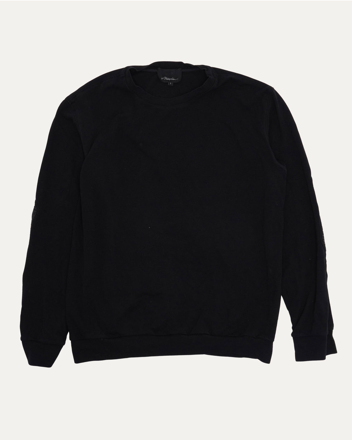Textured Elbow Patch Crewneck Sweatshirt