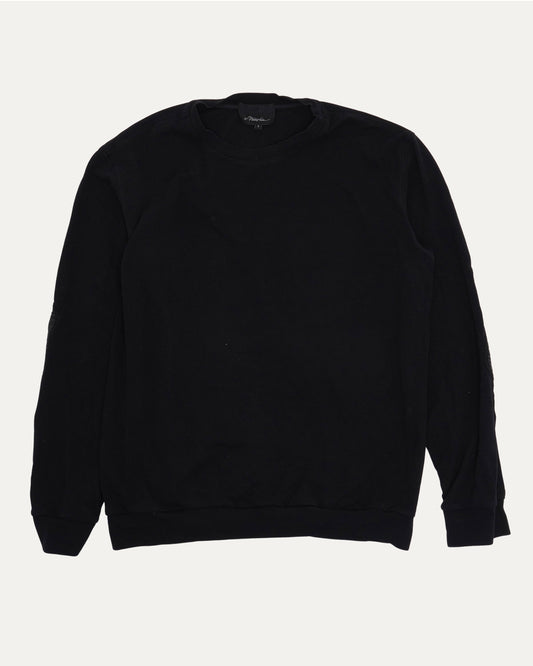 Textured Elbow Patch Crewneck Sweatshirt