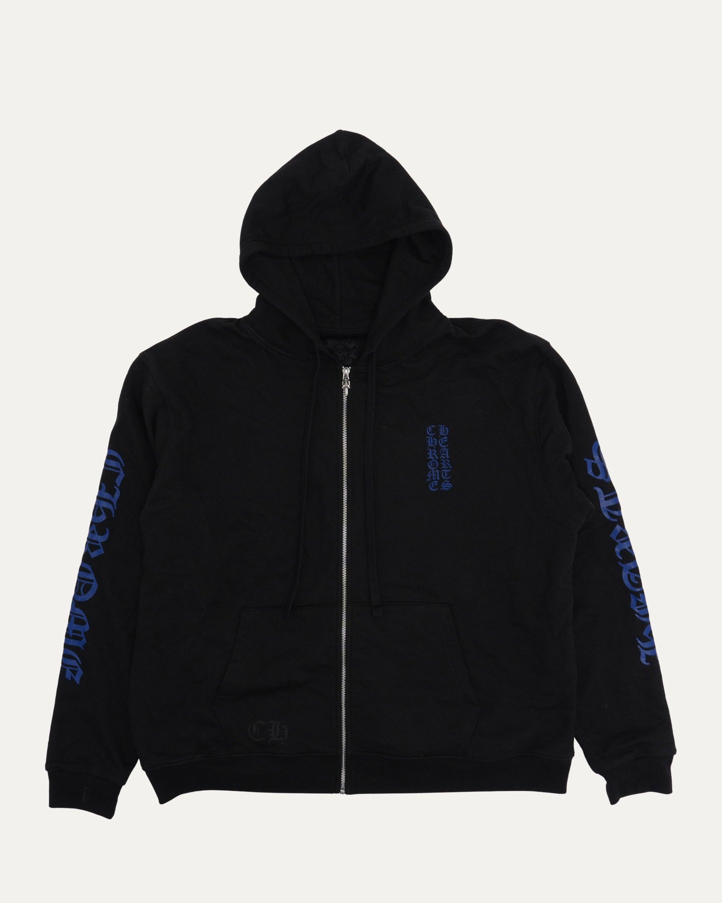Thermal Lined Vertical Logo Zip Up Hoodie