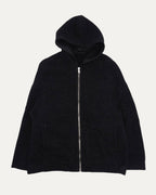 Alpaca Mohair Blend Oversized Gimp Hooded Knit Jacket