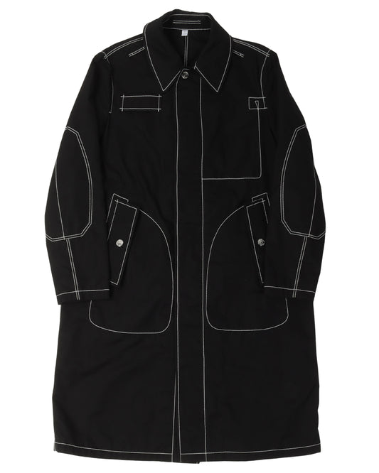 Contrast Stitch Trench Coat