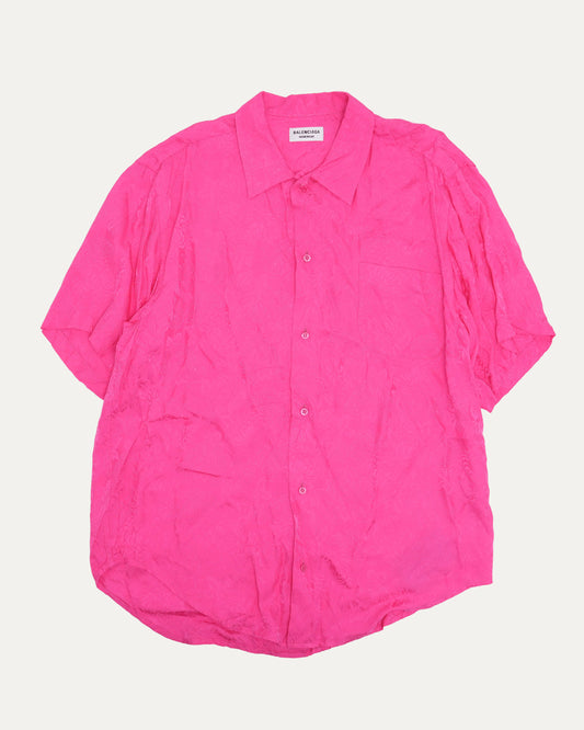 Tonal Floral Short Sleeve Shit