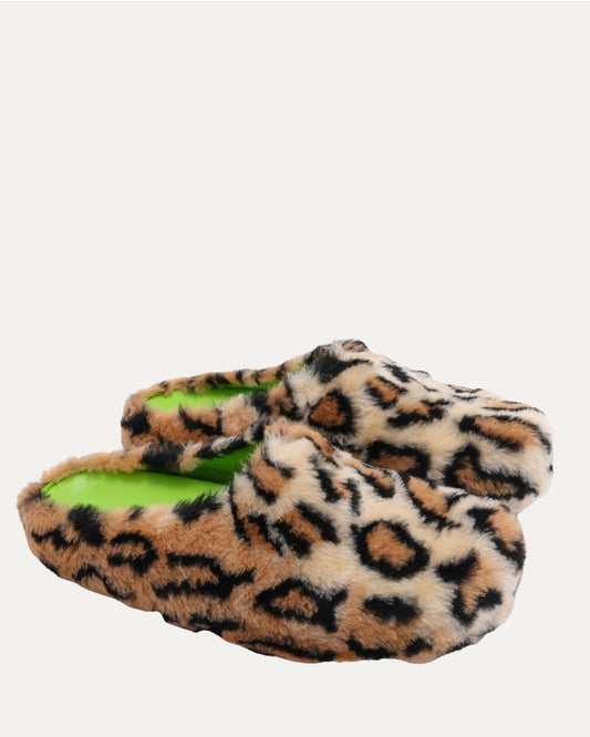 Faux Leopard Mules