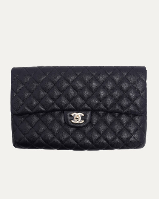 Long Quilted Flap Wallet