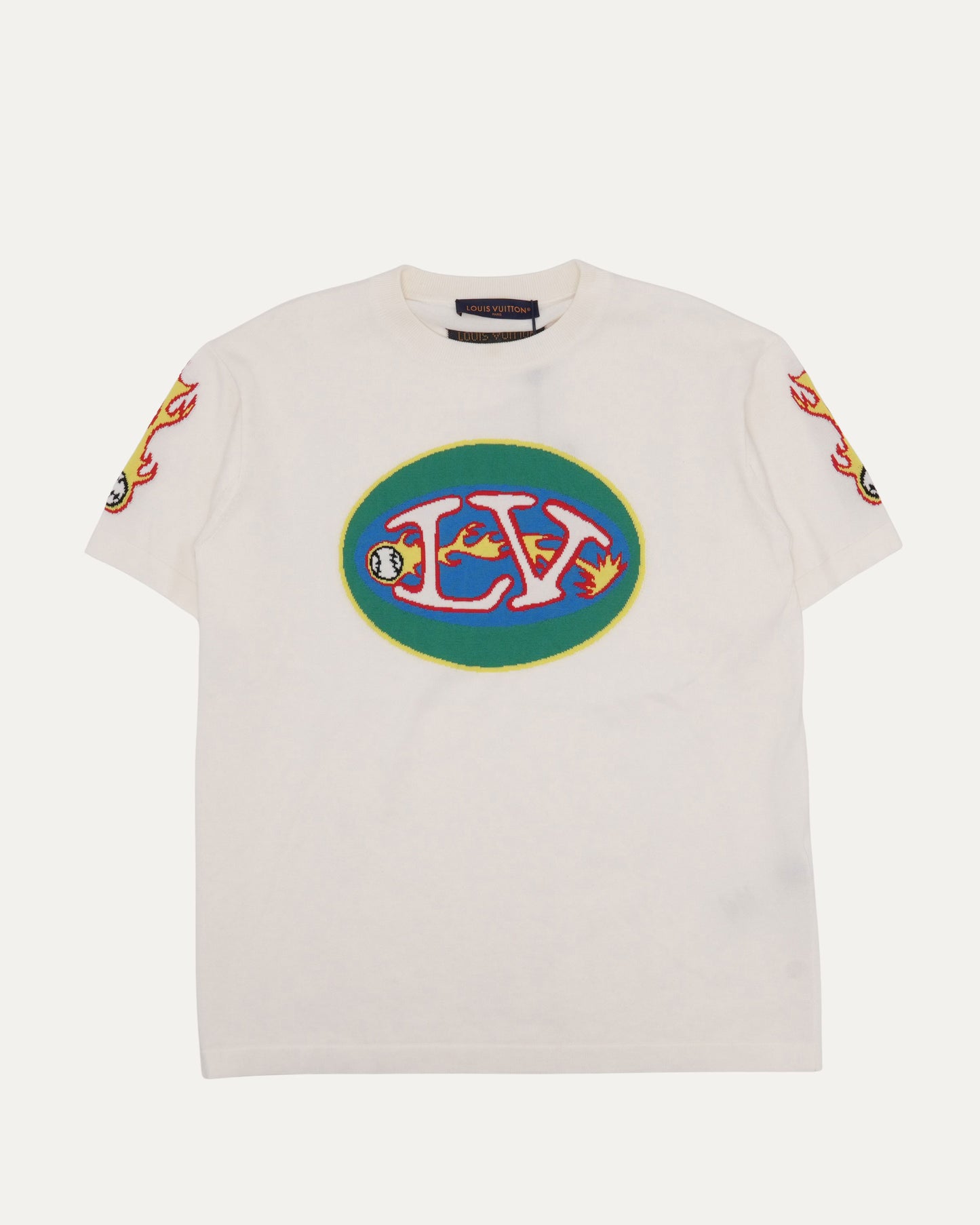 Intarsia Knit Baseball T-Shirt