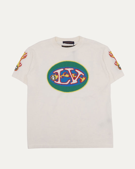 Intarsia Knit Baseball T-Shirt