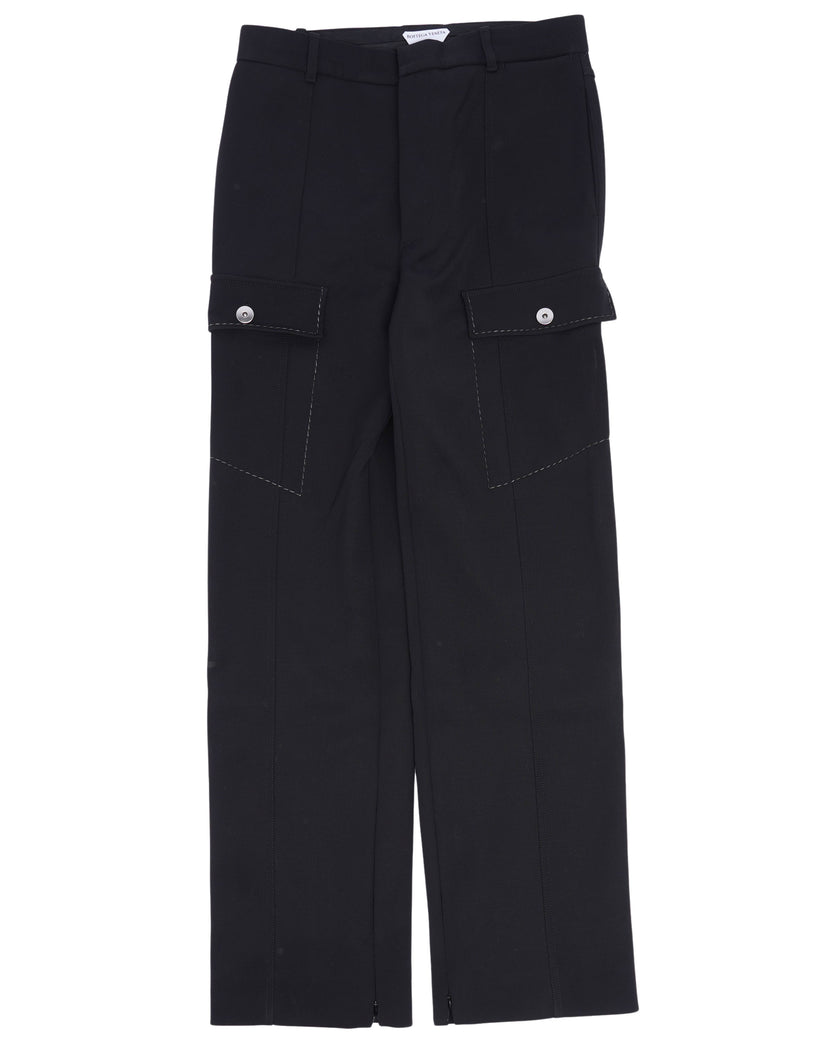 Slit-Hem Cargo Pants