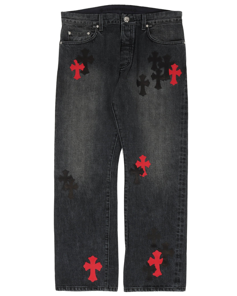 Multicolor Cross Patch Jeans