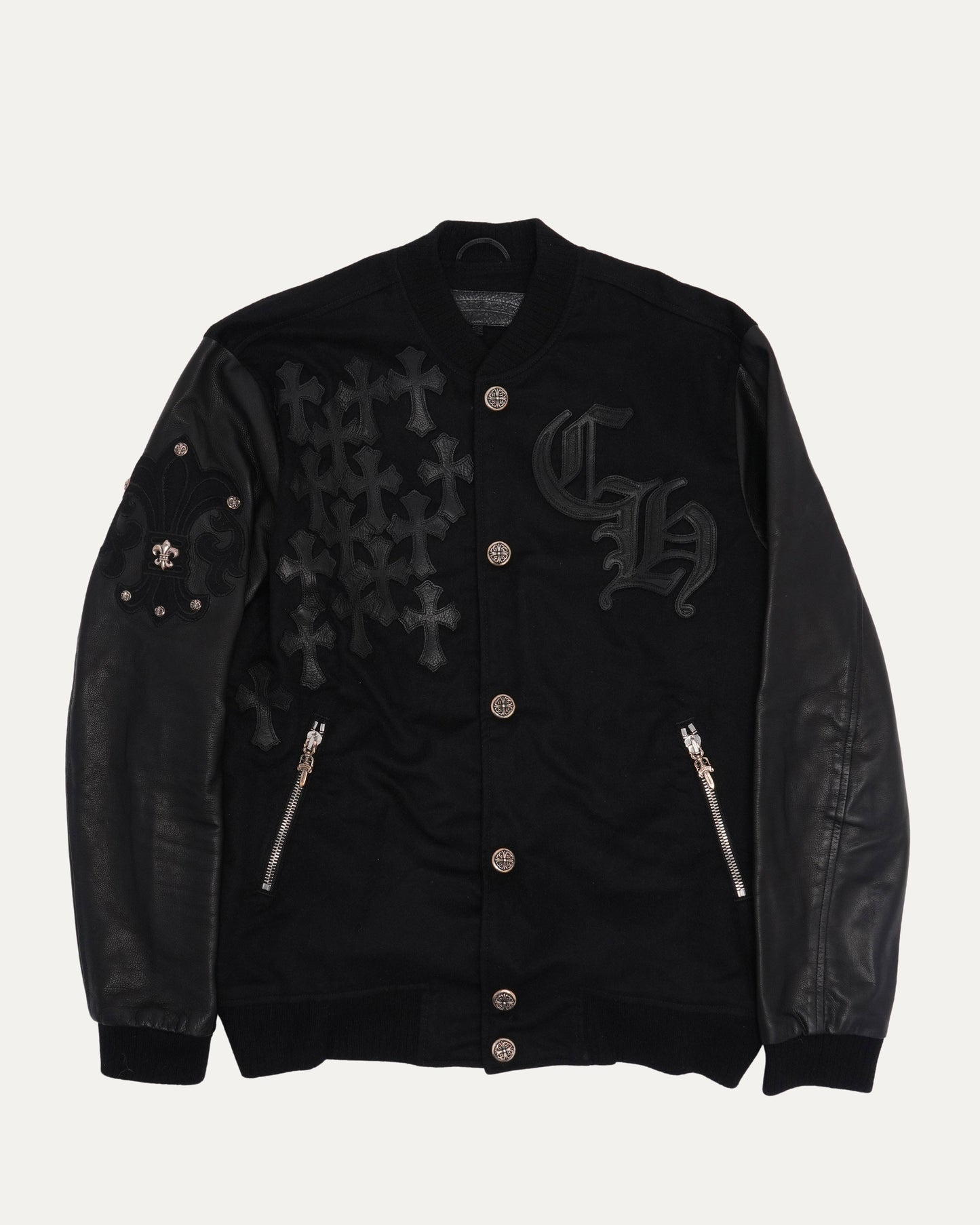 Cashmere Cross Patch Varsity Jacket