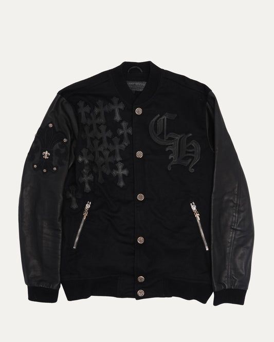 Cashmere Cross Patch Varsity Jacket