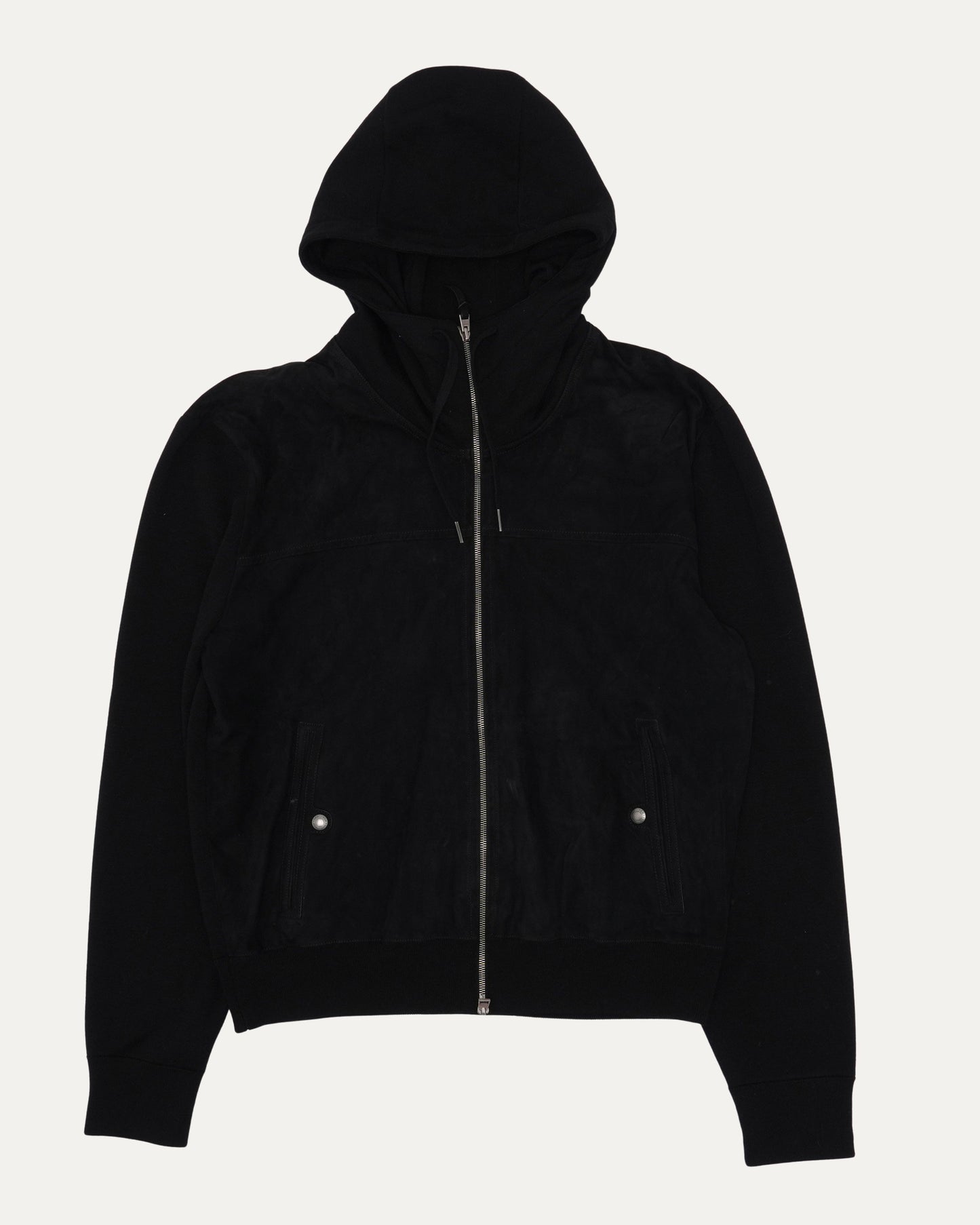 Zip Up Suede Hoodie