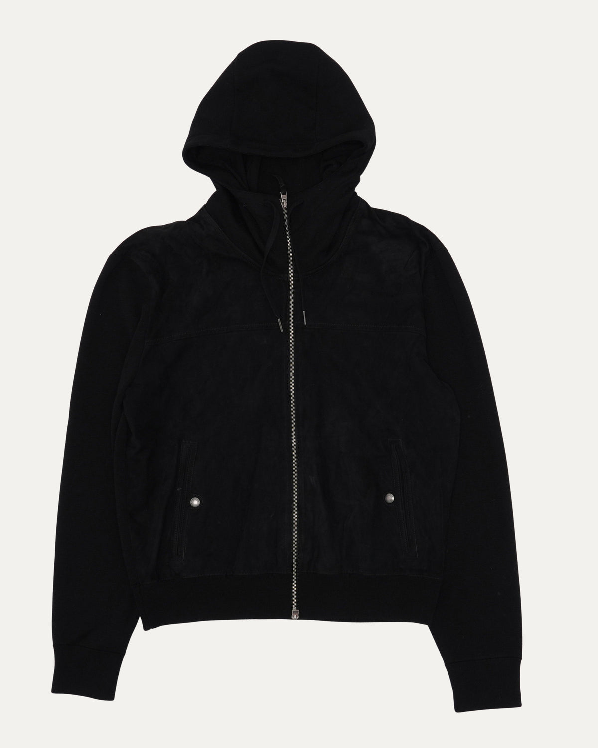 Zip Up Suede Hoodie