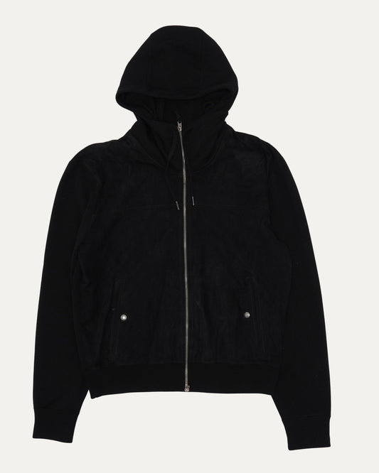 Zip Up Suede Hoodie