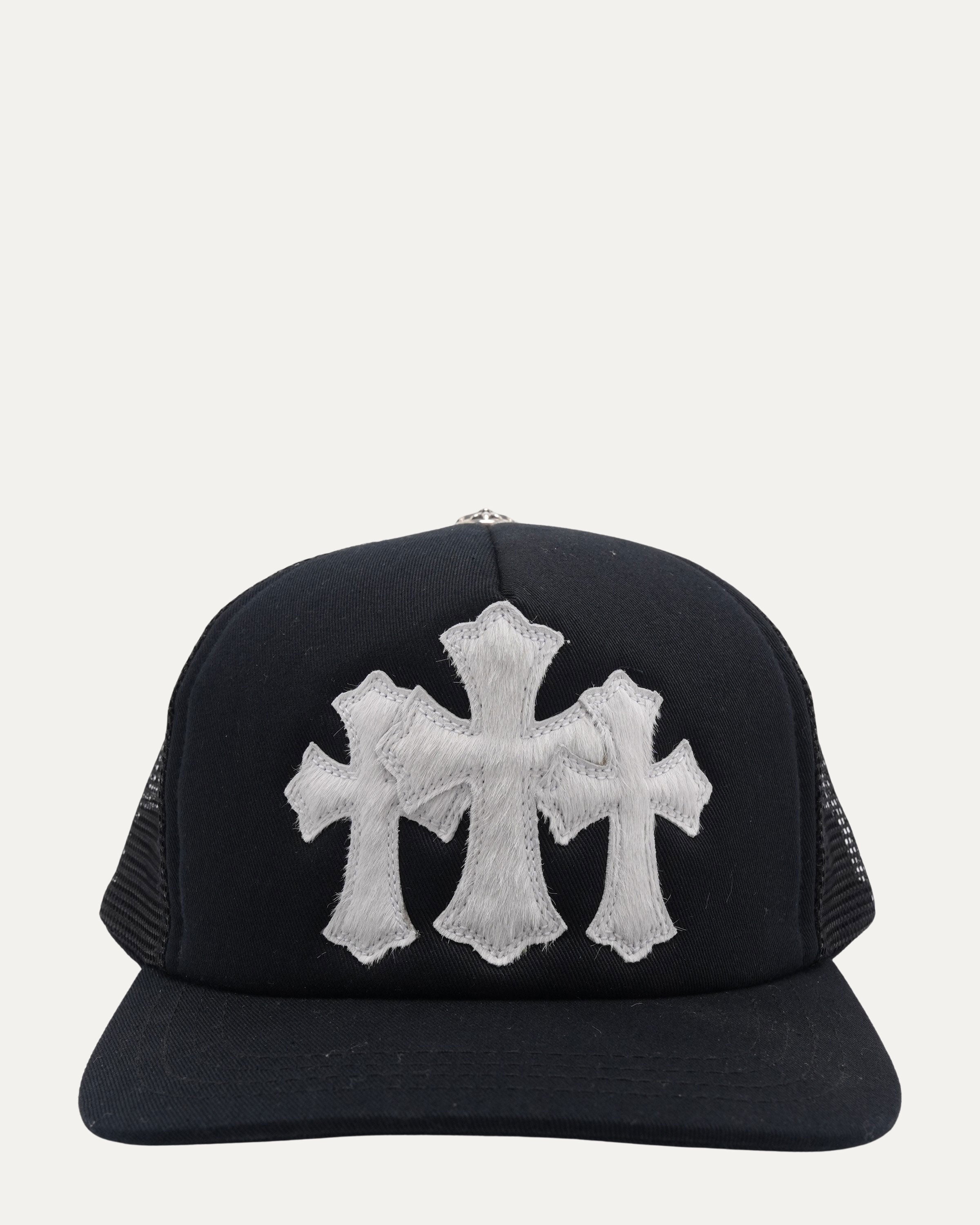 Chrome Hearts Pony Hair Cemetery Cross Patch Trucker Hat – Justin Reed