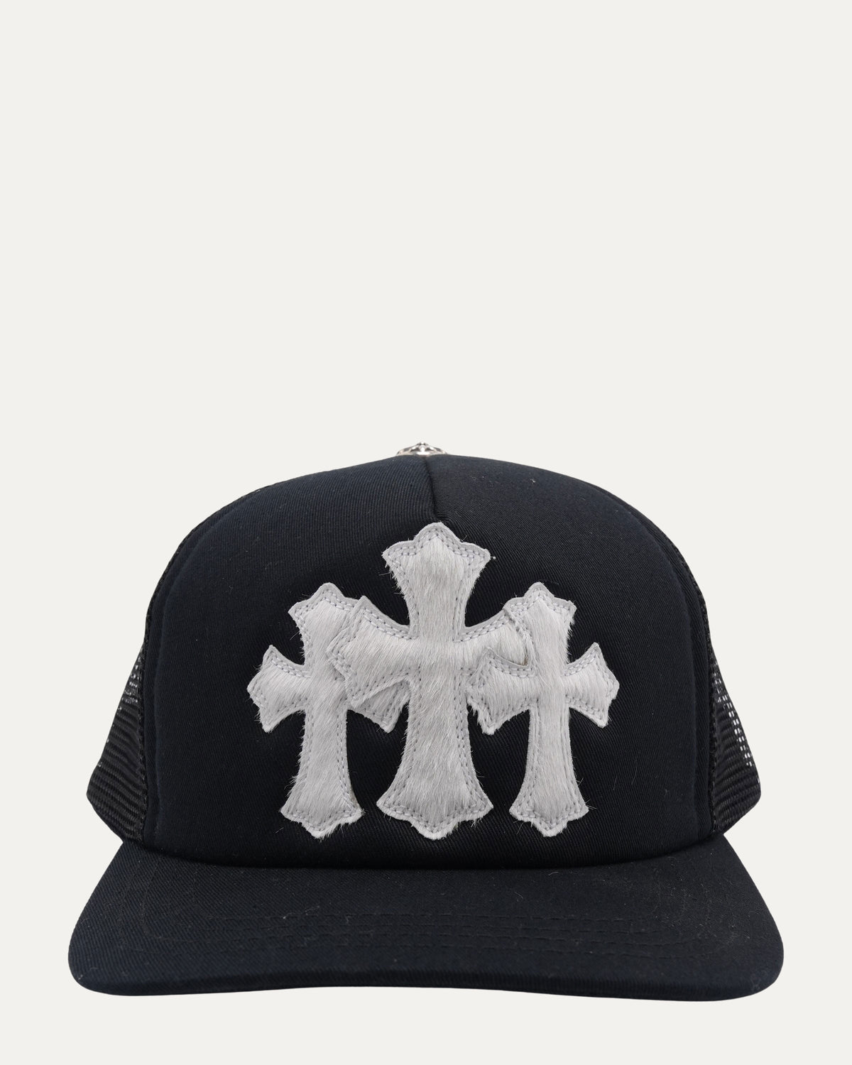 Pony Hair Cemetery Cross Patch Trucker Hat