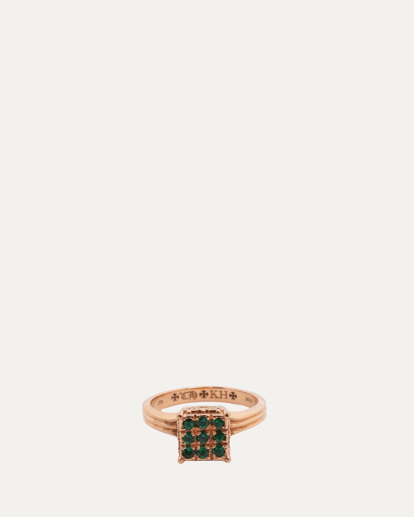 Gold & Emerald Butterfly Cross Cocktail Ring
