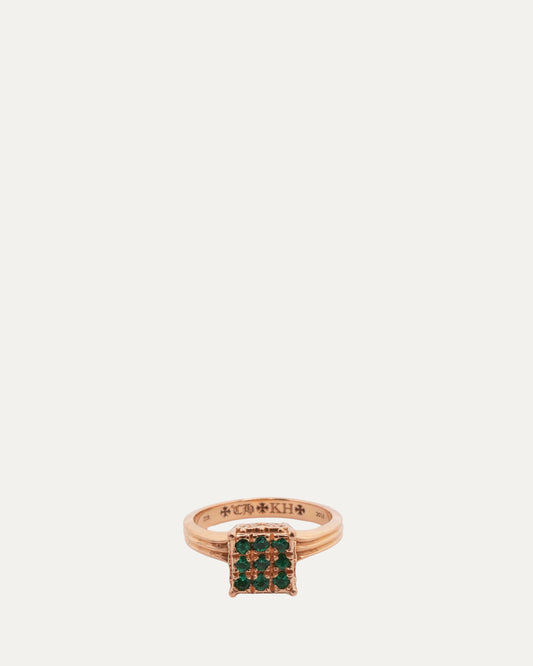 Gold & Emerald Butterfly Cross Cocktail Ring