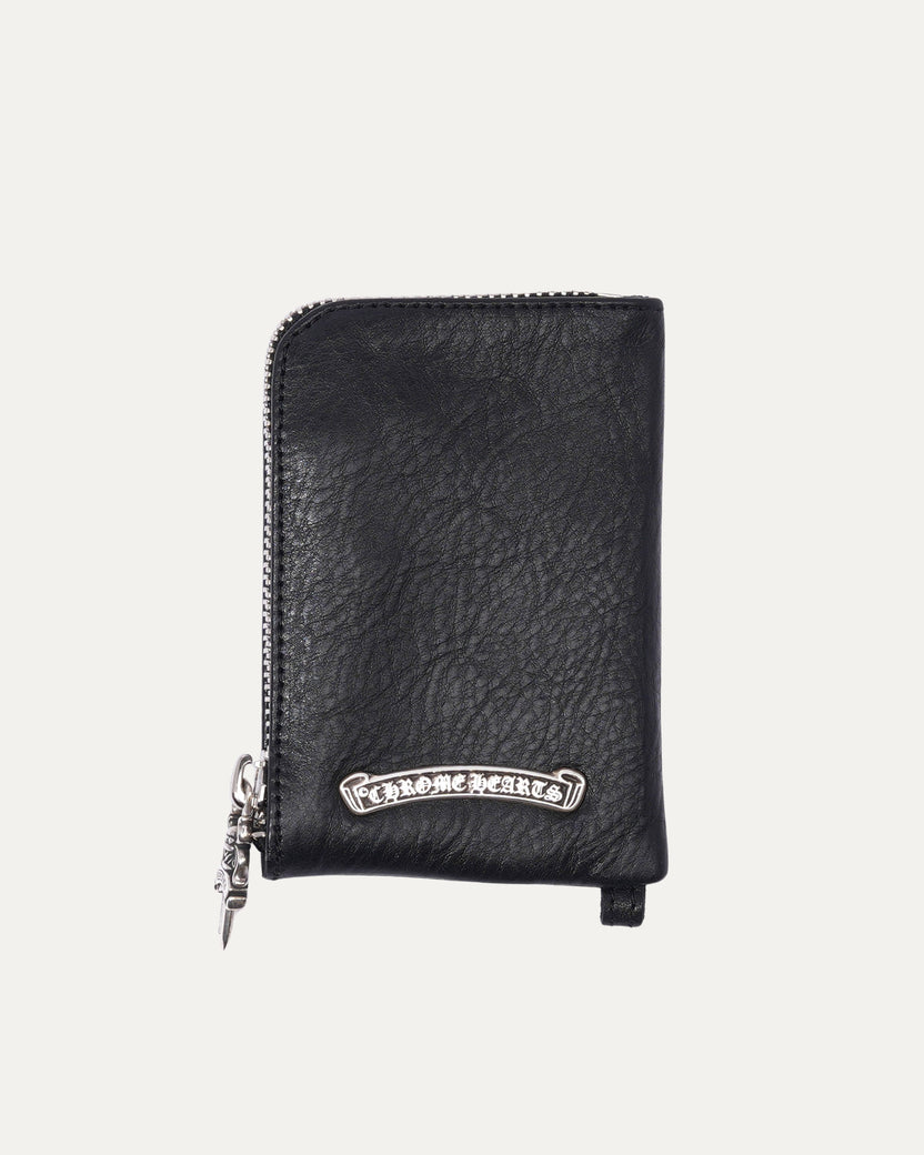 Leather Cross Patch Zip Wallet