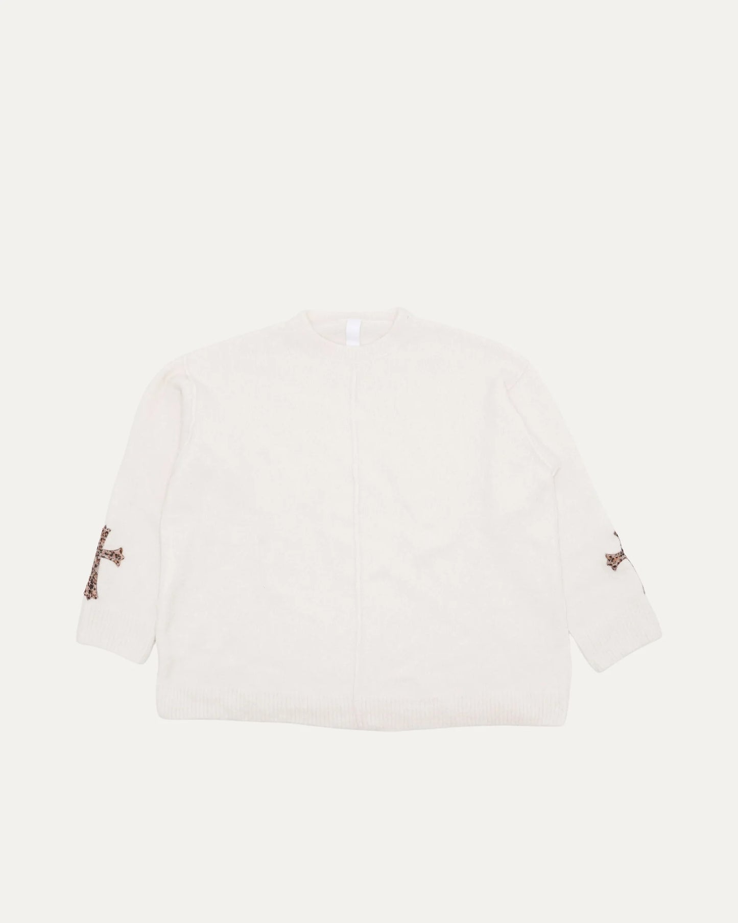 Silk Cashmere Blend Cross Patch Sweater
