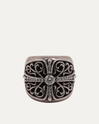 Diamond Oval Cross Ring