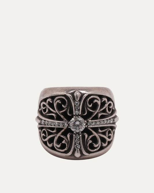 Diamond Oval Cross Ring